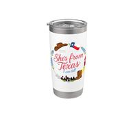 Ella es de Texas I can Tell Texas Pride Fun Design Vaso térmico de acero inoxidable de doble pared