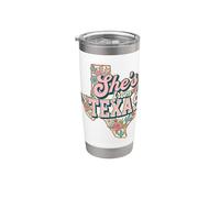 Ella es de Texas Mapa Floral Vaso térmico de acero inoxidable de doble pared