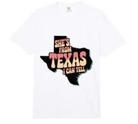 Ella es de Texas, Puedo Decir Orgullo de Texas para Las Mujeres Vaquera Comfort Colors Adult Heavyweight T-Shirt