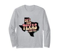 Ella es de Texas, Puedo Decir Orgullo de Texas para Las Mujeres Vaquera Manga Larga