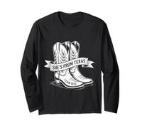 Ella es de Texas, Puedo Decir Orgullo de Texas para Las Mujeres Vaquera Manga Larga