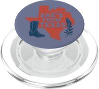 Ella es de Texas, Wildflower Bluebonnet Texas Love, Botas PopSockets PopGrip para MagSafe