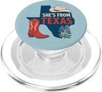 Ella es de Texas, Wildflower Bluebonnet Texas Love, TX PopSockets PopGrip para MagSafe