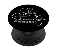 Ella es Fuerte - Cita de Empoderamiento Femenino PopSockets PopGrip Adhesivo