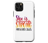 Ella es Fuerte proverbios 31:25 Cita Motivacional Carcasa para iPhone 11 Pro