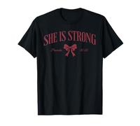 Ella es Fuerte Proverbios 31:25 Culto Cristiano Inspirador Camiseta