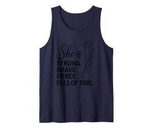 Ella Es Fuerte Valiente Feroz Llena De Fuego Camiseta sin Mangas