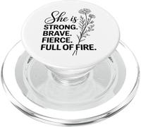 Ella Es Fuerte Valiente Feroz Llena De Fuego PopSockets PopGrip para MagSafe