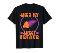Ella es mi Papa Dulce Pavo otoño I Yam Parejas de Acción de Gracias Camiseta gráfica económica, Hombre, Negro, XL