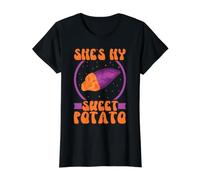 Ella es mi Papa Dulce Pavo otoño I Yam Parejas de Acción de Gracias Camiseta gráfica económica, Mujer, Negro, S