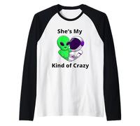 Ella es mi Tipo de Pareja Loca Diseño Nerd Love Camiseta Manga Raglan