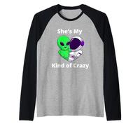 Ella es mi Tipo de Pareja Loca Diseño Nerd Love Camiseta Manga Raglan