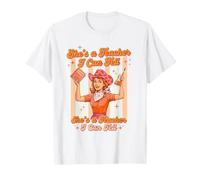 Ella es una Maestra, Puedo contarle, Divertido Western Retro de Vaqueras Camiseta