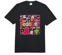 Ella es una Maestra, Puedo Decir, un Western Rosa con Botas de Vaquero Comfort Colors Adult Heavyweight T-Shirt