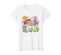 Ella es una Maestra Que Puedo Decir Humor Divertido de Regreso a Clases de Texas Camiseta gráfica económica, Mujer, Blanco, S