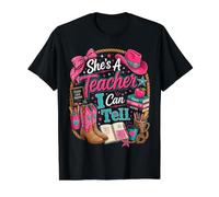 Ella es una Maestra Que Puedo decirle a los Maestros de Campo Vaquera Occidental Camiseta gráfica económica, Hombre, Negro, M