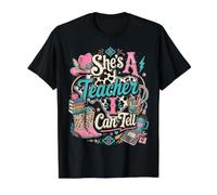 Ella es una Maestra Que Puedo decirle a los Maestros de Campo Vaquera Occidental Camiseta gráfica económica, Hombre, Negro, M