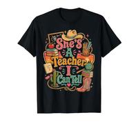 Ella es una Maestra Que Puedo decirle a los Maestros de Campo Vaquera Occidental Camiseta gráfica económica, Hombre, Negro, L