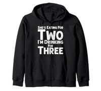 Ella está Comiendo por Dos Estoy Bebiendo para Tres, Nuevo bebé revelar Sudadera con Capucha