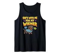 Ella está Conmigo para mis Amantes de los Perros Divertidos de Wiener Camiseta sin Mangas