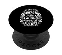 Ella Está Vestida Con Fuerza Y Dignidad PopSockets PopGrip Adhesivo