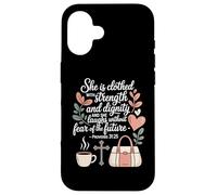 Ella Está Vestida De Fuerza Y Dignidad Carcasa para iPhone 16