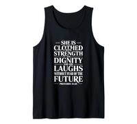 Ella Está Vestida De Fuerza Y Dignidad Mujeres Cristianas Camiseta sin Mangas