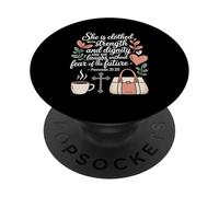 Ella Está Vestida De Fuerza Y Dignidad PopSockets PopGrip Adhesivo
