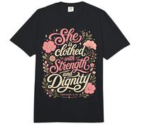 Ella está Vestida de Fuerza y dignidad Proverbios bíblicos Comfort Colors Adult Heavyweight T-Shirt