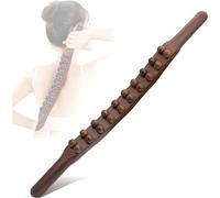 Ella Health & Beauty Guasha - Herramientas de madera para terapia de madera, masajeador de drenaje linfático, doble fila, 20 cuentas, tratamiento de puntos, herramientas Gua Sha para pierna trasera