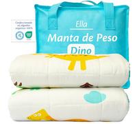Ella Manta de Peso para Niños, 3,2 kg, 100x150 cm - Dino | Manta terapéutica de descanso, Microperlas de vidrio hipoalergénicas con cubierta de algodón suave y transpirable