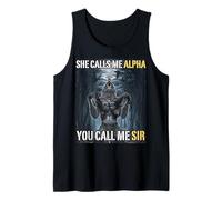 Ella Me Llama Alfa Me Llamas Señor Funny Alpha Wolf Meme Camiseta sin Mangas