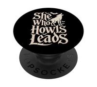 Ella Que aulla lidera Alpha Y2K Wolf Meme Chica Alfa intrépida PopSockets PopGrip Adhesivo