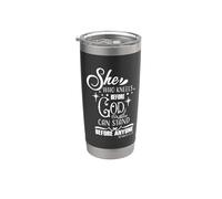 Ella que se arrodilla ante Dios puede pararse ante cualquier cristiano Vaso térmico de acero inoxidable de doble pared