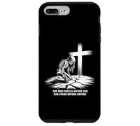 Ella se arrodilla Ante Dios Esqueleto Cruz fe Arte Carcasa para iPhone 7 Plus/8 Plus