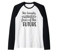 Ella se ríe sin Miedo Fe Motivación Cristiano Esposa Mamá Camiseta Manga Raglan