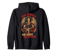 Ella Sirve, lidera, inspira, Cita, Arte Sudadera con Capucha