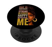 Ella Soy yo, Hermosa, bendita, afromelanina, Historia Negra, Mujeres PopSockets PopGrip Adhesivo
