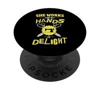 Ella Trabaja con Sus Manos encantada. PopSockets PopGrip Adhesivo