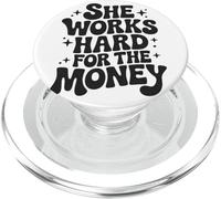 Ella Trabaja Duro por el Dinero Empoderamiento Feminista PopSockets PopGrip para MagSafe