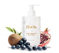 EllaOla Champú y limpiador corporal para bebés | Esenciales de baño orgánico para bebés I Fragrance Free, hidratante y sin lágrimas para pieles sensibles (10,1 onzas)
