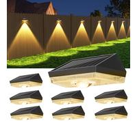 ELLASAY Aplique Solar Exterior Jardín,10 Color modos de RGB LED Luz Solar Exterior,IP65 Impermeable Lámparas Solares,Luces parad valla terraza Patio (8 Pack)