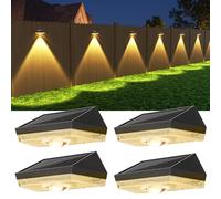 ELLASAY Aplique Solar Exterior Jardín,10 Color modos de RGB LED Luz Solar Exterior,IP65 Impermeable Lámparas Solares,Luces parad valla terraza Patio (4 Pack)