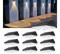 ELLASAY Aplique Solar Exterior Jardín,10 Color modos de RGB LED Luz Solar Exterior,IP65 Impermeable Lámparas Solares,Luces parad valla terraza Patio (10 Pack)