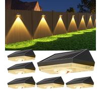 ELLASAY Aplique Solar Exterior Jardín,10 Color modos de RGB LED Luz Solar Exterior,IP65 Impermeable Lámparas Solares,Luces parad valla terraza Patio (6 Pack)
