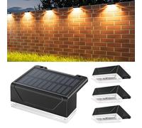 ELLASAY Luces solares para valla al aire libre: IP65 impermeable, luz de pared con energía solar, 8 modos de iluminación con 3000 K/colores RGB, decoración exterior para jardín, balcón, porche