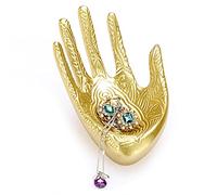 ELLDOO Bandeja de joyería de mano de Buda, soporte para joyas, soporte de joyería de mano, soporte de almacenamiento de platos de baratijas, decoración de almacenamiento, color dorado