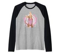 Elle Coquette Bruiser In Glamours Pink Outfit Art Portrait Camiseta Manga Raglan