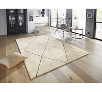 Elle Decor Massy - Alfombra de Pelo Corto (80 x 150 cm), Color Crema y Gris