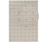 ELLE Decoration Alfombra de diseño Howlite - Alfombra Moderna de salón, Pelo Corto, patrón geométrico, Suave, glamorosa, Efecto Brillante para salón, Dormitorio, Pasillo, Crema, 160 x 235 cm